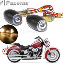 Setas e pisca-pisca para motocicleta, 2 led, indicadores drl âmbar, preto, bala, seta, harley, honda, yamaha, scooter, moto 2024 - compre barato