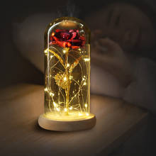 LED Gold Rose In Flask Glass Dome Beauty And The Beast Red Rose Decorative Flowers Wreaths For Valentine Gift Mother Day Gifts 2024 - buy cheap