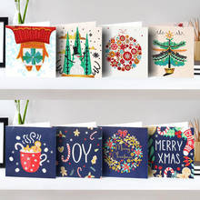 Kit de pintura con diamantes 5D DIY para decoración del hogar, Kit de mosaico bordado con tarjetas de felicitación de cumpleaños y Navidad, regalo de Navidad, 8 unids/set por Set 2024 - compra barato