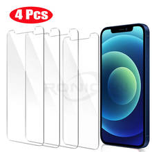 Protetor de tela de vidro temperado, 4 unidades, para iphone 11 12 pro max mini, para iphone 6 s 7 8 plus x xr xs max 5 tamanhos 2024 - compre barato