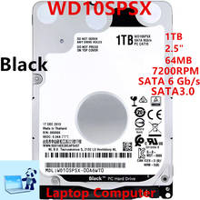 Новый оригинальный жесткий диск для WD, черный, ТБ, 2,5 дюйма, SATA 6 ГБ/сек. 64 МБ, 7200 об/мин, для внутреннего жесткого диска для ноутбука, жесткий диск для WD10SPSX 2024 - купить недорого
