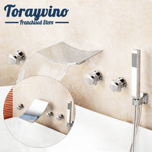 Torayvino creative toilet shower faucet set 5 pcs polished chrome wall mounted torneira waterfall bathroom cabinet mixer faucets 2024 - buy cheap