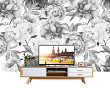 Beibehang-papel tapiz de pared personalizado, estilo Pastoral moderno, americano, rosa, flor, TV, sofá, dormitorio 2024 - compra barato