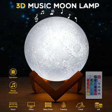 3D Print Colorful Bluetooth Music Moon Lamp Night Light With Speaker Rechargeable Touch Moonlight Moon Lamp For Kids lover Gift 2024 - buy cheap