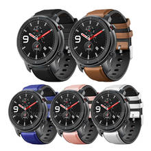 Pulseira de couro e tpu para relógio huawei gt2 de 46mm, para huami amazfit gtr 47mm para samsung galaxy watch 3 45mm 2024 - compre barato