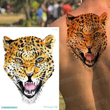 leopard print temporary tattoo anime tiger tatoos temporales for men king queen tattoo animals sexy tatoo big body art sticker 2024 - buy cheap