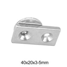 2~25PCS 40x20x3-5 Block Powerful Magnets Double Holes 5 Countersunk Neodymium Magnet 40x20x3-5mm Permanent Magnet 40*20*3-5 N35 2024 - buy cheap