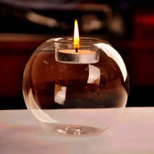 Portavelas de luz de té con bola de globo de cristal, candelabro votivo, adorno decorativo para boda, decoración del hogar 2024 - compra barato