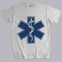 Для мужчин s брендовая футболка мужской подарок Топы Для мужчин рубашка EMT аварийного санитара EMS Star Of Life Свободные топы для него футболку 2024 - купить недорого
