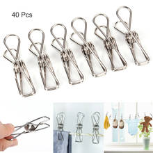 20/40/60Pcs Multipurpose Stainless Steel Clips Clothes Pins Pegs Holders Clothing Clamps Sealing Clip Household Clothespin 2024 - buy cheap