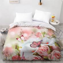 3D Duvet Cover Custom 140x200 200x200 Comforter/Quilt/Blanket case Adult Queen King Bedding For Wedding Floral Drop Ship 2024 - buy cheap