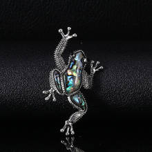 Punk Female Small Frog Brooch Dainty Silver Color Jewelry Brooches For Women Luxury Black Zircon Pin Dress Coat Accessory 2024 - buy cheap