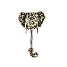 Piercing Vintage de elefante para el Ombligo, anillo de acero inoxidable para Ombligo, joyería para el cuerpo, 1 unidad 2024 - compra barato