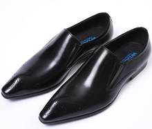 Sapatos masculinos de couro legítimo, calçado slip-on sólido feito a mão 2024 - compre barato