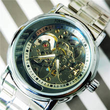 Forsining 2020 3d nova série oco prata dos homens relógios de luxo automático relógio mecânico para homens marca superior esqueleto homem relógio 2024 - compre barato