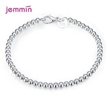 Genuine 925 Sterling Silver Fashion Sweet 4mm Beads Chain Bracelet For Women Wedding Party Fine Jewelry Party Gifts 2024 - buy cheap