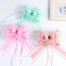 20pcs Large Size 50mm Beautiful solid color Pull Bow Ribbon Gift Packing flower bow Bowknot Party Wedding Car Room Decoration 2024 - buy cheap