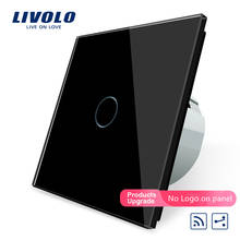 Livolo-Interruptor de cristal negro con Control remoto de 2 vías, interruptor estándar europeo, VL-C701SR-12,1 entrada 2024 - compra barato