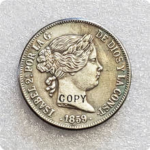 1859 Испания 20 реалов-Исабель II копия монет 2024 - купить недорого