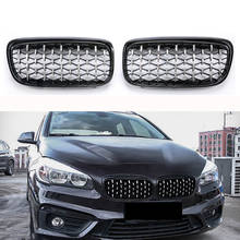 Pair Diamond Kidney Grille Grills For BMW 2 Series F45 F46 216i 218i 220i 225i ABS Materials 2024 - buy cheap