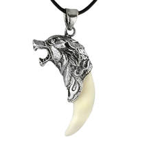 Europe Hot Selling Exorcise Evil Spirits Wolf Heads Pendant Alloy Clavicle Chain Necklace Couple Jewelry NL-0795 2024 - buy cheap