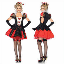 VASHEJIANG-Disfraz de reina de corazones para mujer adulta, disfraz de reina de corazones roja, uniforme Sexy para carnaval y Halloween 2024 - compra barato