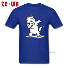 2019 presente camiseta masculina azul tshirt engraçado dabbing west highland branco terrier cachorro impressão topos de algodão camisetas dia de ação de graças t camisas 2024 - compre barato