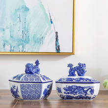 Jingdezhen Ceramic Storage Pot Tea Can Household Tea Can Blue And White Ornament Jewelry Box 2024 - buy cheap