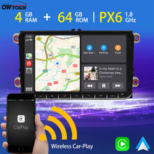 9 "Android 9 PX6 для VW Volkswagen Golf Polo Tiguan Passat B7 B6 Bora Jetta Magotan радио GPS автомобильный мультимедийный плеер DSP CarPlay 2024 - купить недорого