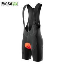 WOSAWE-pantalones cortos con pechera para ciclismo, ropa interior para bicicleta de montaña y carretera, transpirables, acolchados en 3D 2024 - compra barato