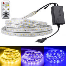Tira de luces LED para exteriores, cinta Flexible de alto brillo, 220, 5050, IP67, resistente al agua, RGB, regulable por control remoto, 5730 V 2024 - compra barato