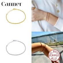 Canner 100% Real 925 Sterling Silver Bracelets for Women Hemp Rope Charm Bracelets Fine Jewelry Women Party Gifts pulseras W5 2024 - buy cheap