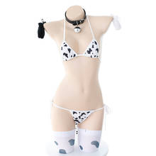 Japanese Milk Cosplay Costume Anime Sexy Kawaii Mini Cow Bikini Cute Lingerie Set Full Set Headband Ear with Tail Stocking 2024 - buy cheap