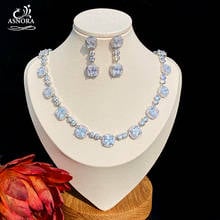 ASNORA Fashion Set Necklace Shiny Geometric AAA CZ Earrings And Necklace Bridal Jewelry Wedding Dress Accessories  X1012 2024 - buy cheap