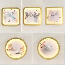 New Chinese Mural Lamp Modern Minimalist LED Decorative Lamp Living Room Bedroom Porch Square Round Creative Wall Light 2024 - buy cheap