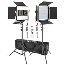 Neewer-kit de iluminação para fotografia., painéis de iluminação em dois módulos de led 2.4g 480, bicolor, com controle de intensidade. 2024 - compre barato
