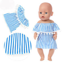 Vestido azul de ocio para muñeca, ropa que se ajusta a 17 pulgadas, 43cm, accesorios para muñeca bebé nacido, traje para bebé, Festival de regalo de cumpleaños 2024 - compra barato