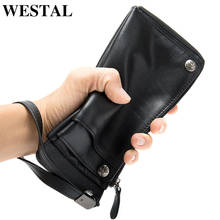 WESTAL Phone Wallet Leather Men Male Clutch Genuine Leather Men's Wallets Male Purse Wallet for Men Cardholder Black Wallet 2024 - buy cheap