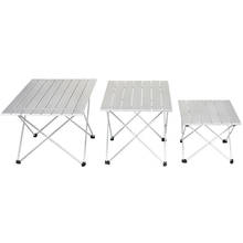 Mesa de Camping plegable portátil de aleación de aluminio, muebles de exterior, escritorio plegable para senderismo, viaje, Picnic al aire libre, S, M, L 2024 - compra barato