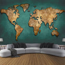 Mapa del mundo en relieve estereoscópico, papel tapiz Retro nostálgico 3D de Mural personalizado, pared de trabajo Fresco para dormitorio, sala de estudio, restaurante, decoración 2024 - compra barato