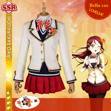 Tamaño personalizado Aqours lovelive luz del sol hoja roja Sakurauchi Riko disfraz de cosplay uniforme de escuela vestido Diario Femenino trajes de Anime 2024 - compra barato