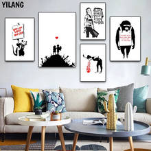 Banksy Graffiti Art Pictures Abstract Canvas Painting Black White Wall Art Posters and Prints Modern Living Room Home Decor 2024 - buy cheap