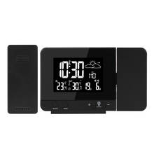 Relógio despertador digital com termômetro, visor de 8 cores, luz noturna, relógio eletrônico de mesa, sem fio, sensor, relógio de tempo de projeção 2024 - compre barato