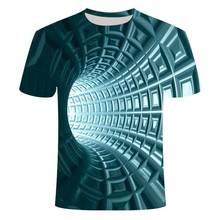 Tridimensional vortex men tshirt 3d impresso verão o pescoço diário casual engraçado t camisa topos 2024 - compre barato