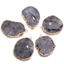 Natural Stone Black Crystal Cluster Pendants Irregular Shape Exquisite Charm For jewelry making DIY necklace Earring accessories 2024 - buy cheap