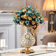 European Luxury Retro Resin double ear Vase  Figurine Flower arrangement Dried flower large Vases Home Decoration Accessories 2024 - buy cheap