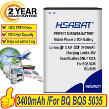 Hsabat bateria para bq bqs 100%, veludo dentro do número de rastreamento, 3400mah 2024 - compre barato