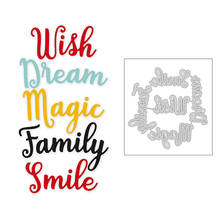 Troqueles de corte de Metal con letras en inglés Wish Dream Magic Family Smile, papel de aluminio y álbum de recortes para hacer tarjetas, sin sello, novedad de 2020 2024 - compra barato