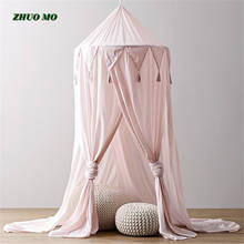 Nordic style Baby Bed Canopy Bedcover Cotton Linen Mosquito Net Party Curtain Bedding Round Dome Tent Home Decoration Kid Gift 2024 - buy cheap