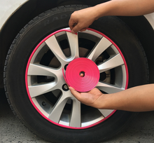 8 м розовый автомобиль Ван автобус обода колеса резиновый протектор внедорожник грузовик внедорожных Шин Гвардии линия автомобиля стиль литье украшения полосы стикер 2024 - купить недорого